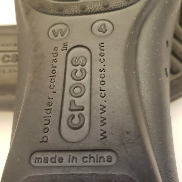 Girls Crocs Ballet Flats Grey with Pink Bow - Picture 8 of 8